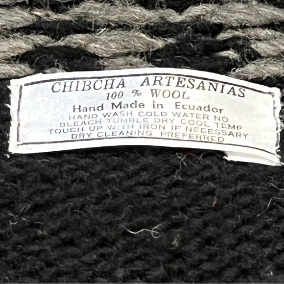 Chibcha Wool Artesian Cozy Heavy Knit Chunky Vintage Cardigan Horse Sweater - Picture 15 of 15